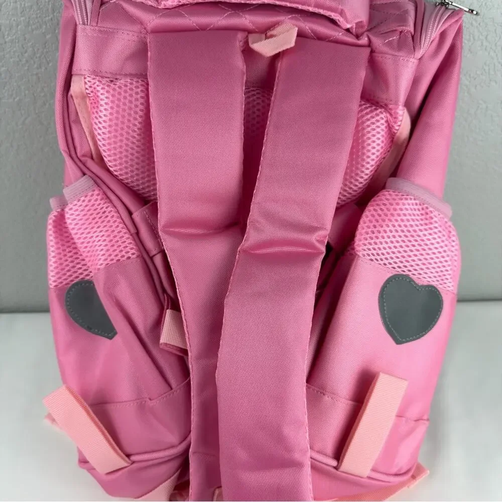 NWT Charming Pink Cat Kids Backpack and Lunch Bag Set